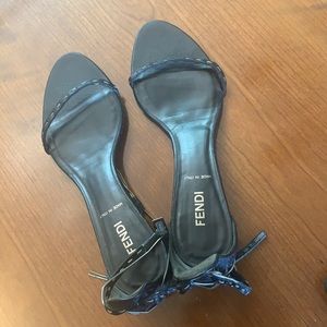 Gorgeous black leather Fendi sandals 6.5 or 7